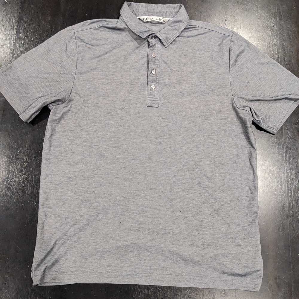 Travis Mathew Polo Shirt Men’s Large – Gray – Excellent Condition – Golf Casual